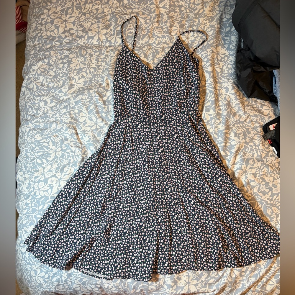 GAP Navy Floral Midi Dress